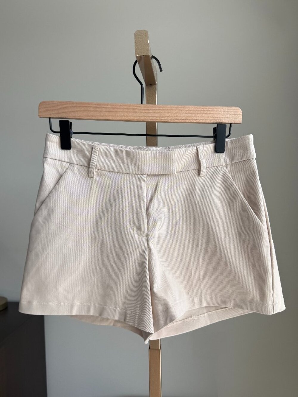 EXPRESS Editor High Rise Tailored Shorts Light Khaki